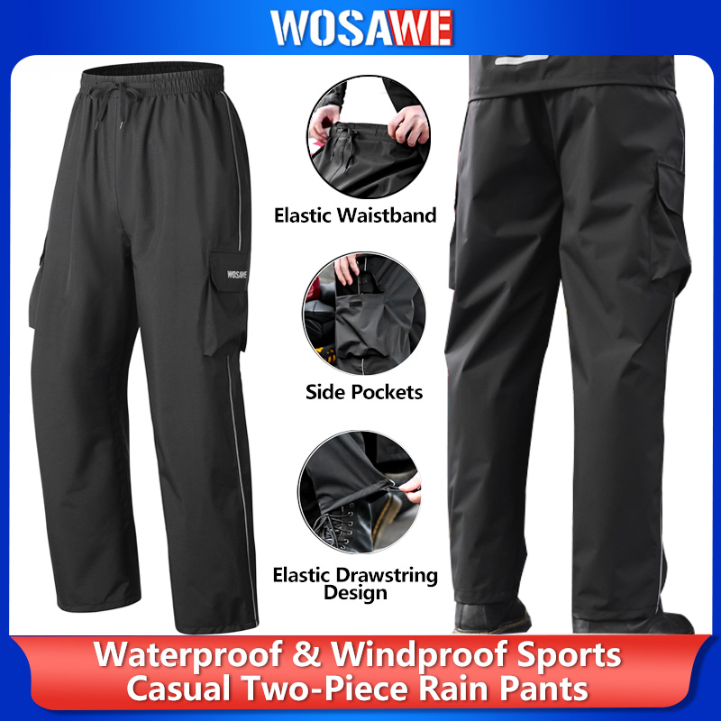 Motorcycle Gear For Men - WOSAWE Motorcycle Rain Pants Rainstorm Prevention
