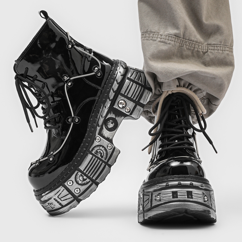 New Men Punk Style Thick Soled - Motorcycle Gear Pattern review and price